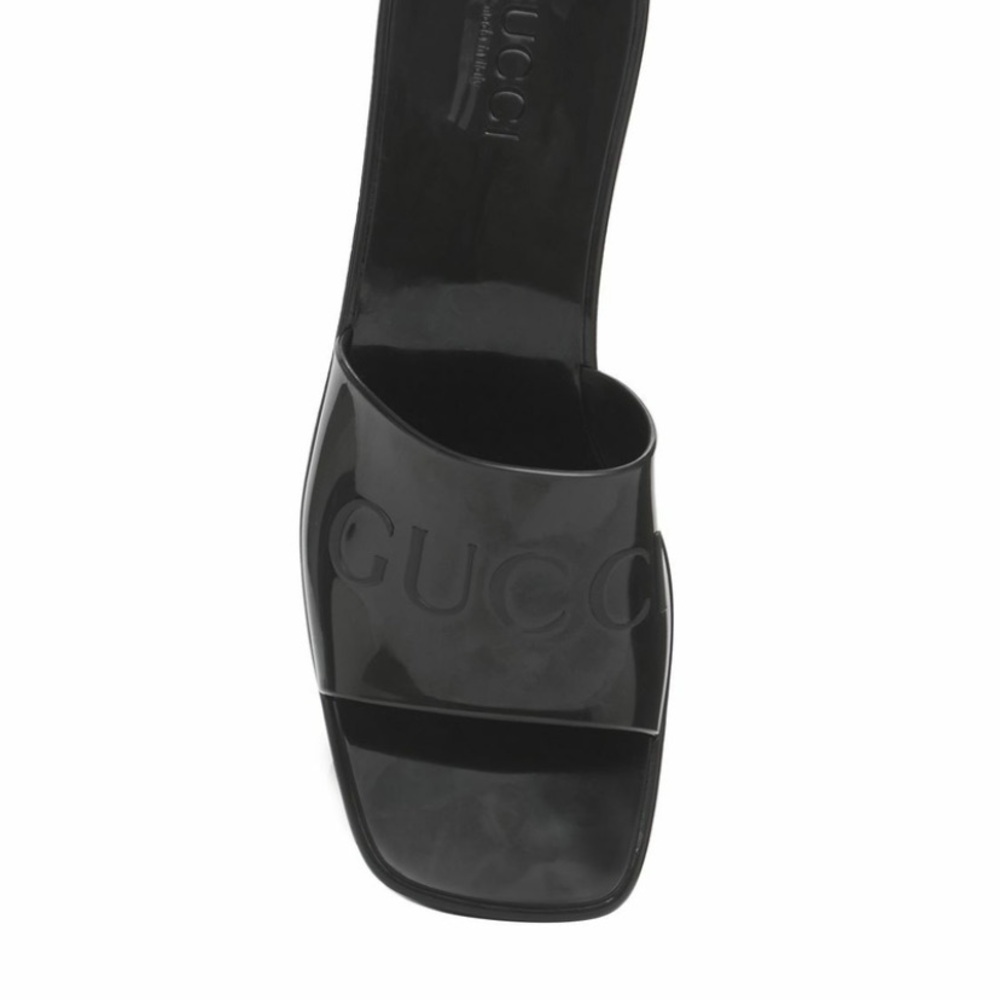 Gucci Black Mules with Open-Toe Design